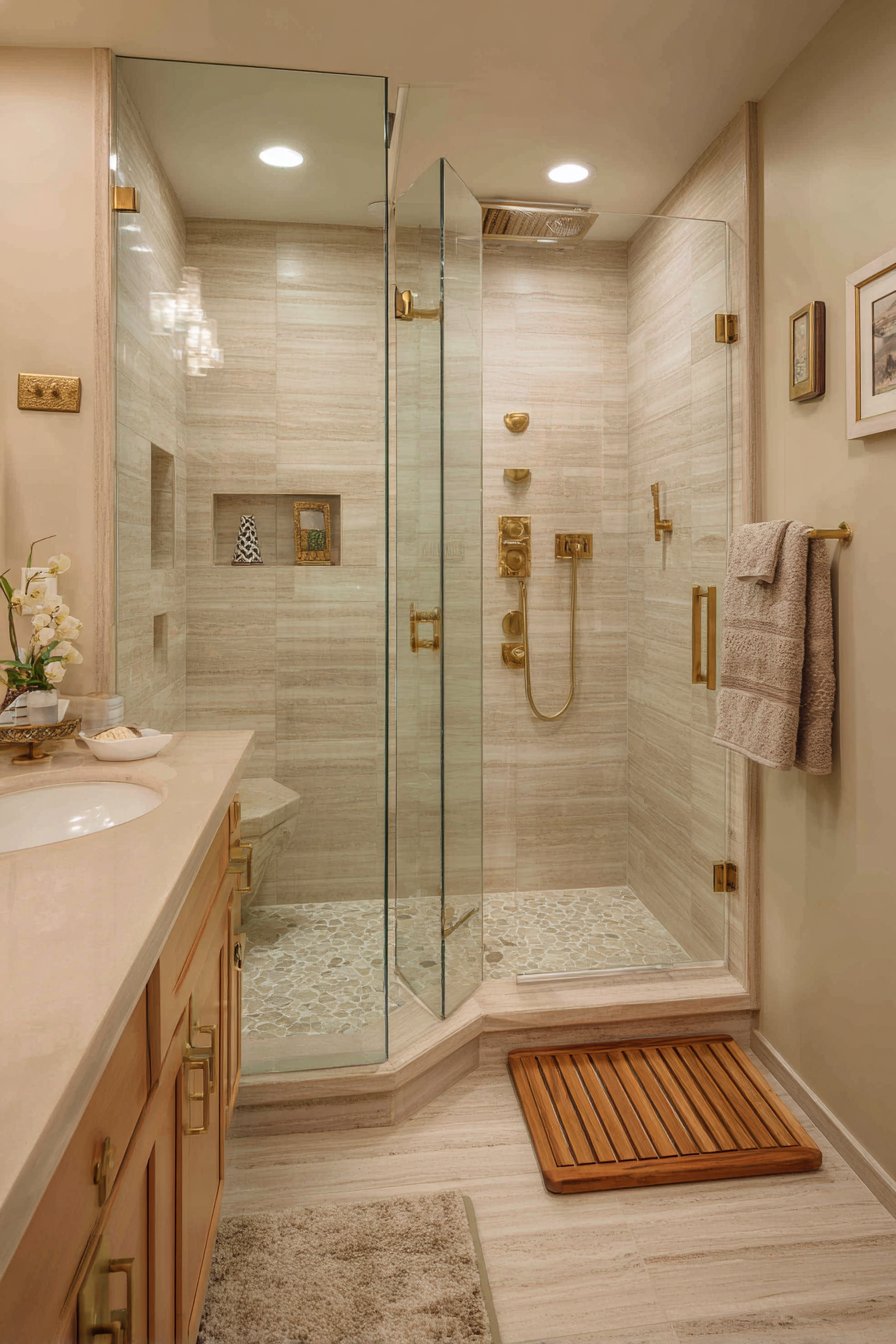 Live-Edge Wooden Vanity with Natural Material Emphasis