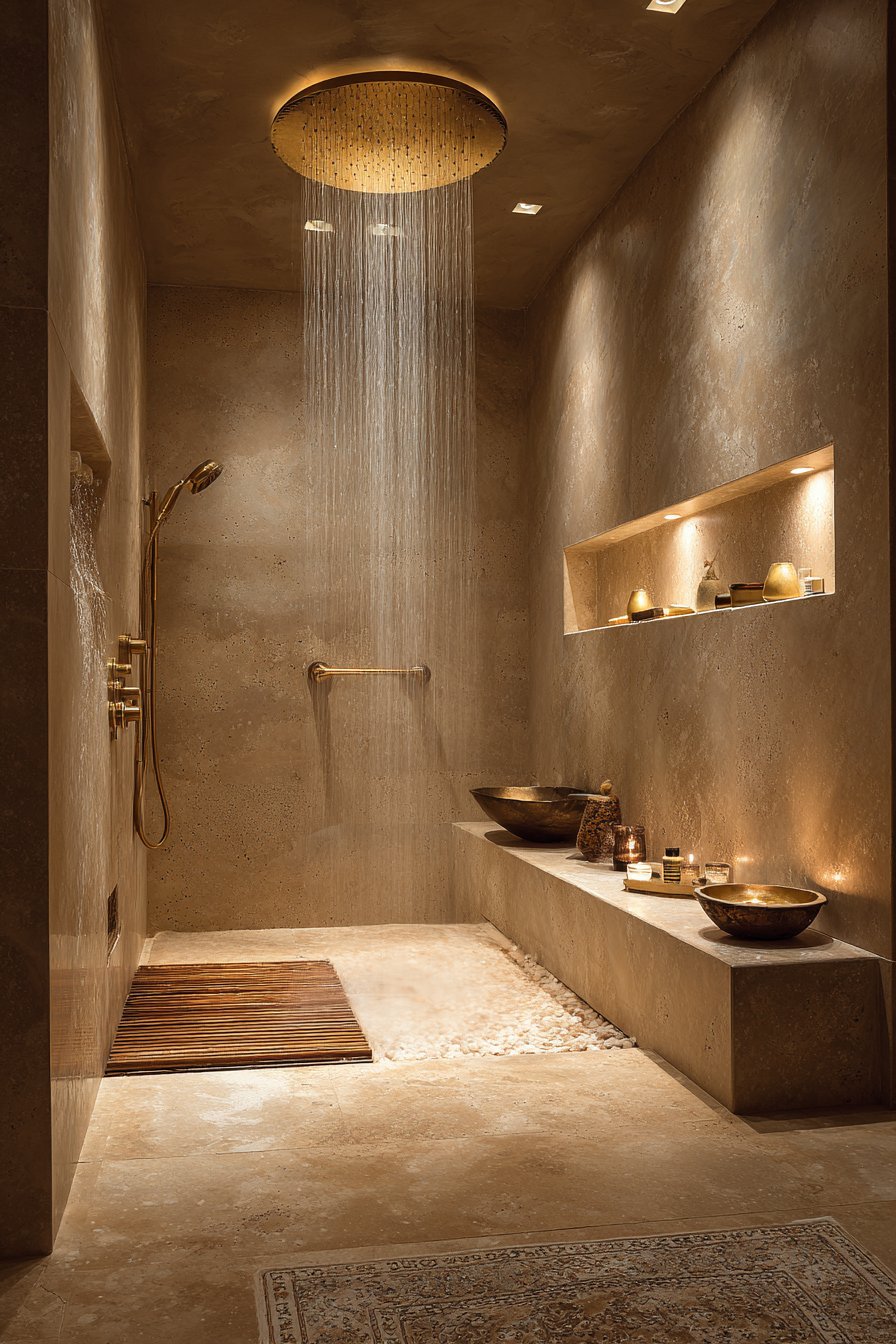 Live-Edge Wooden Vanity with Natural Material Emphasis