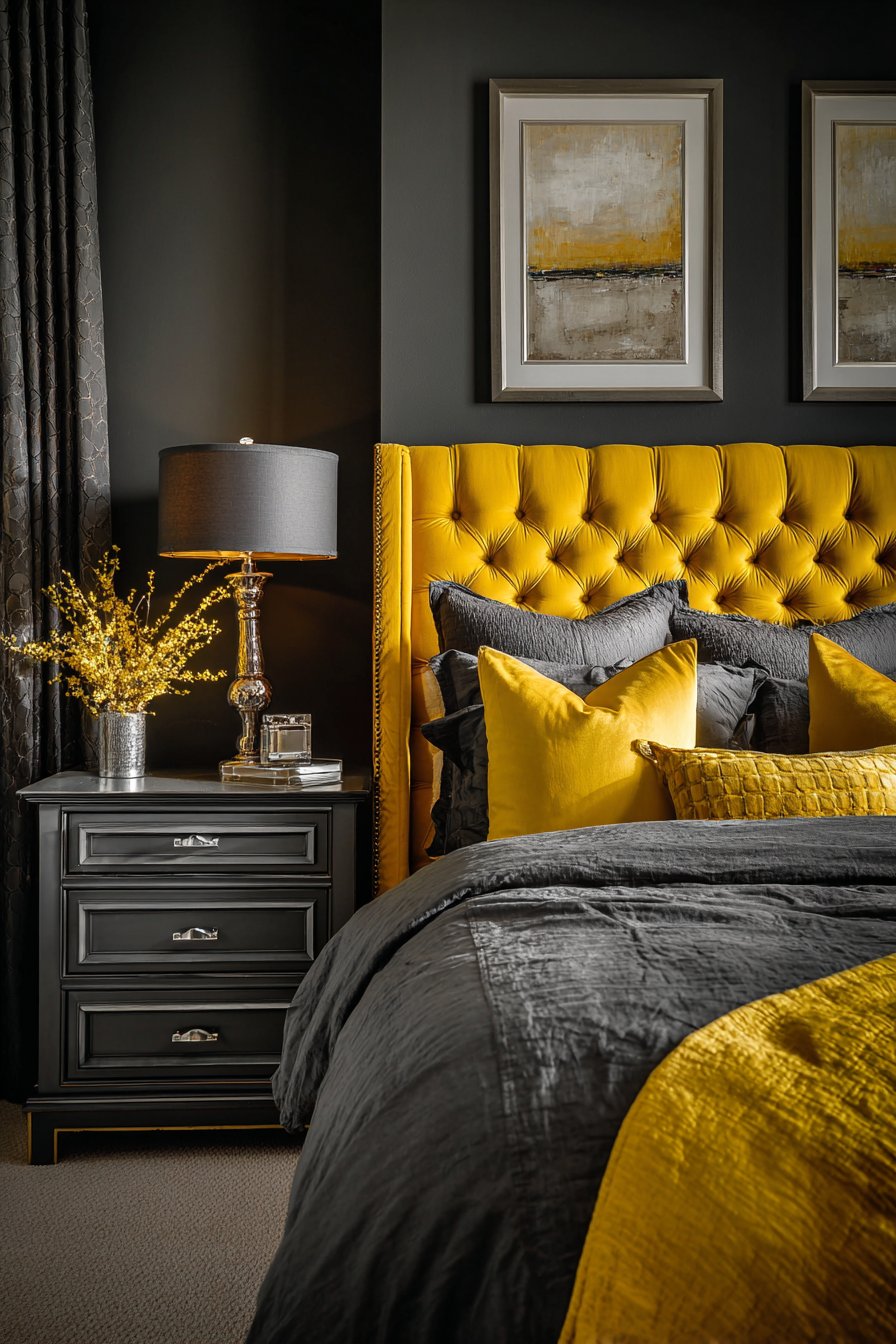 Sophisticated Grey and Yellow Elegance