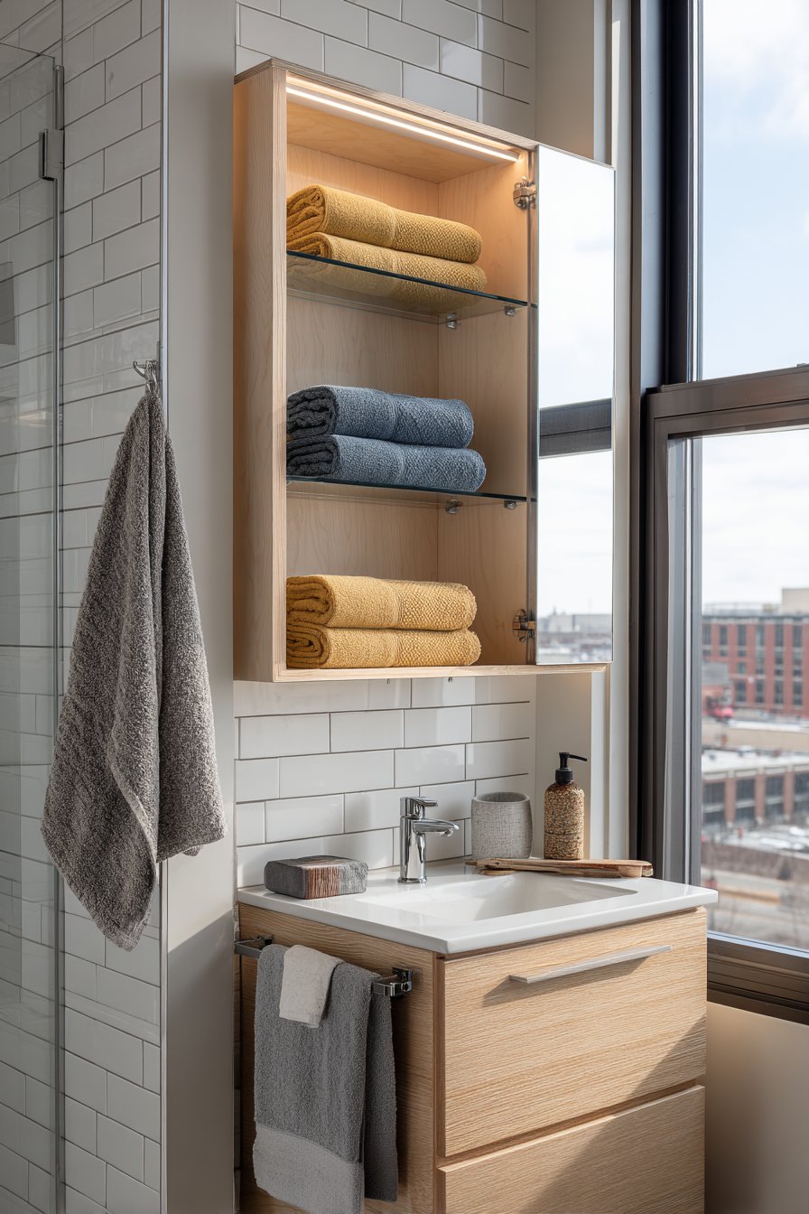  Practical Organization with LED-Lit Medicine Cabinet