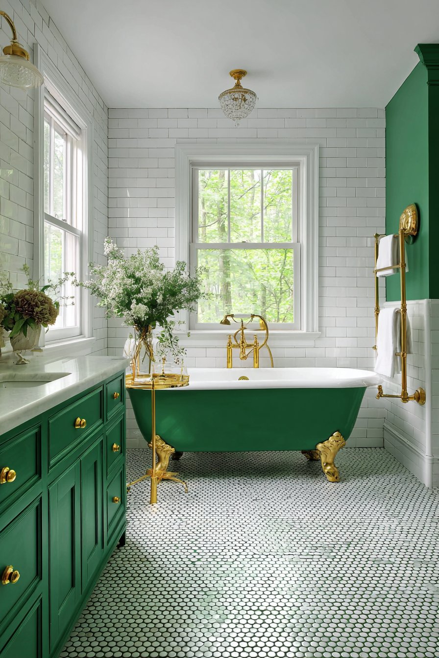 Vintage-Inspired Penny Tile Floor Design