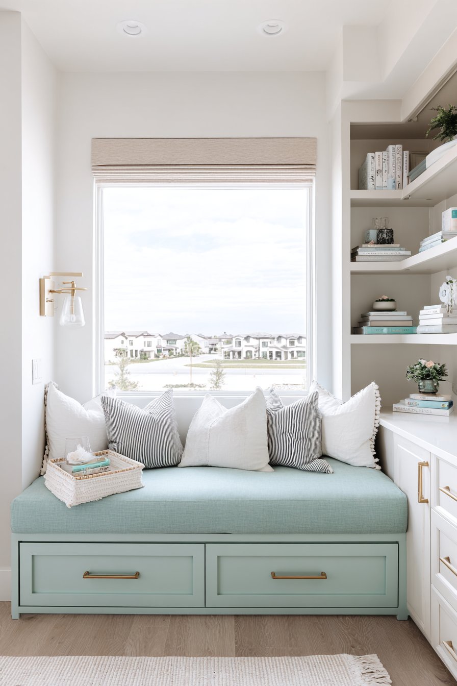 Functional Mint Green Window Seat Haven