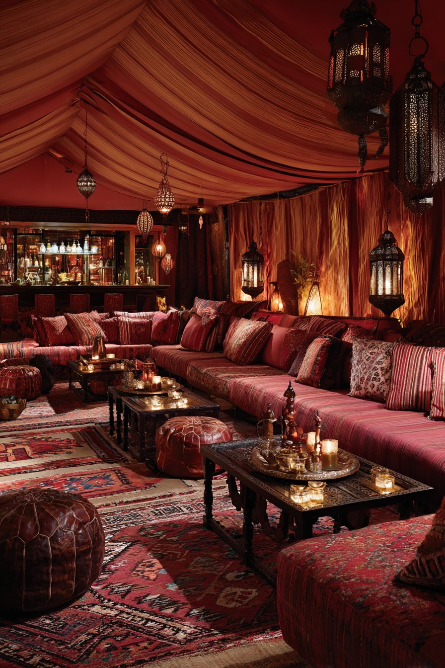 Draped Tent Ceiling with Enveloping Warmth