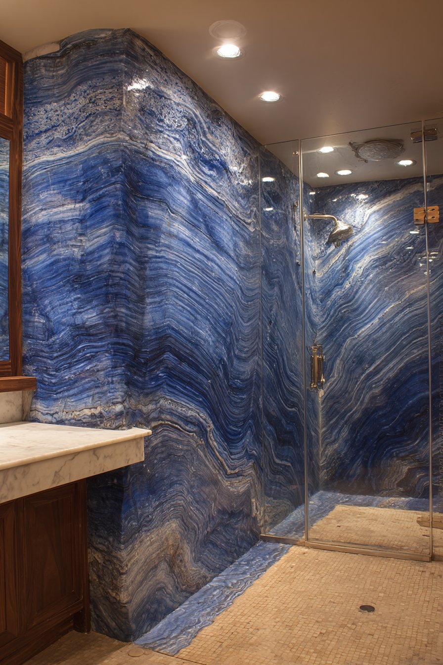 Luxurious Midnight Blue Marble Elegance