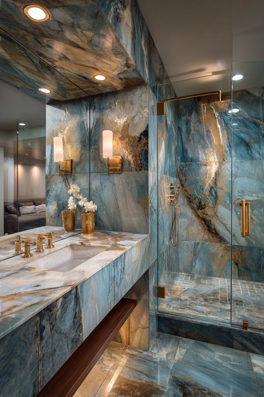 Luxurious Midnight Blue Marble Elegance