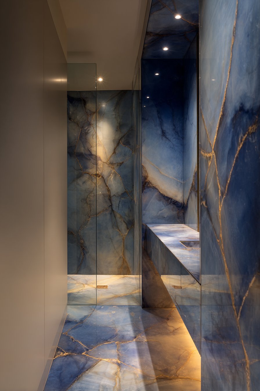 Luxurious Midnight Blue Marble Elegance