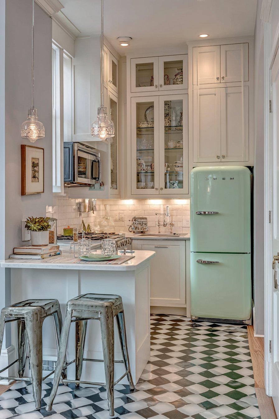 Compact Kitchen with Vertical Storage Solutions