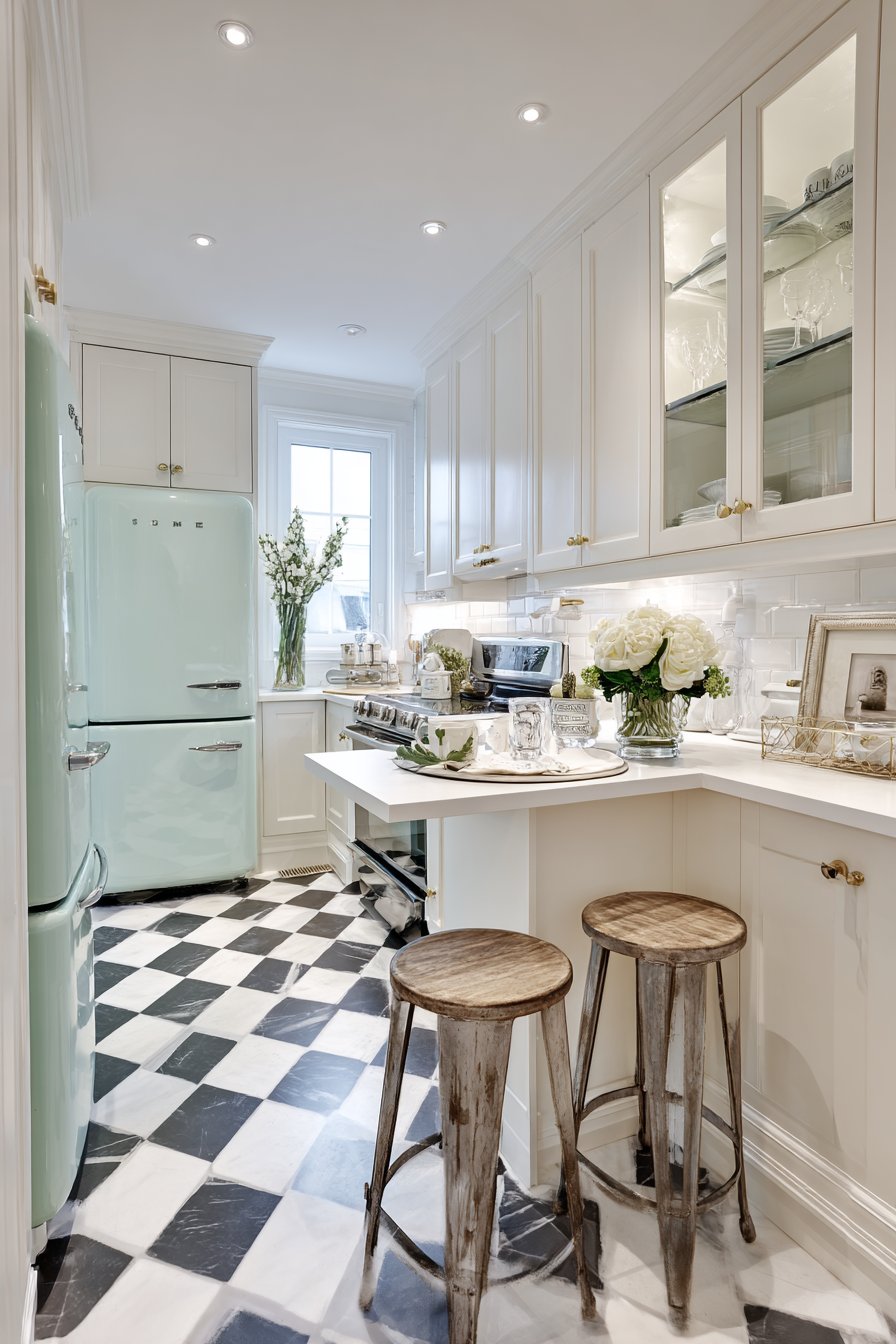 Compact Kitchen with Vertical Storage Solutions