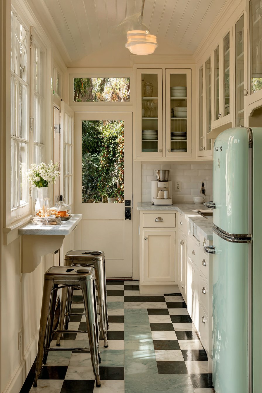 Compact Kitchen with Vertical Storage Solutions