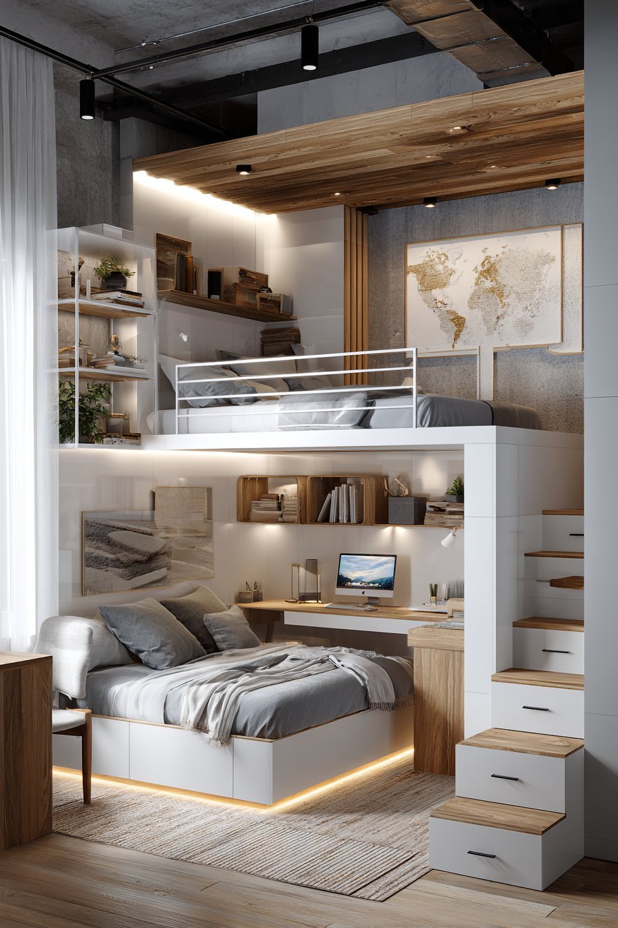 Space-Saving Loft Bed for Compact Rooms