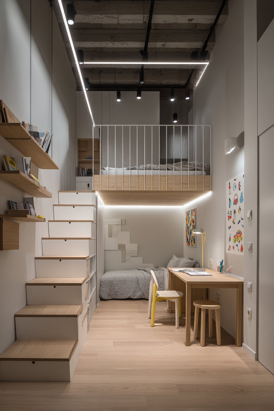 Space-Saving Loft Bed for Compact Rooms