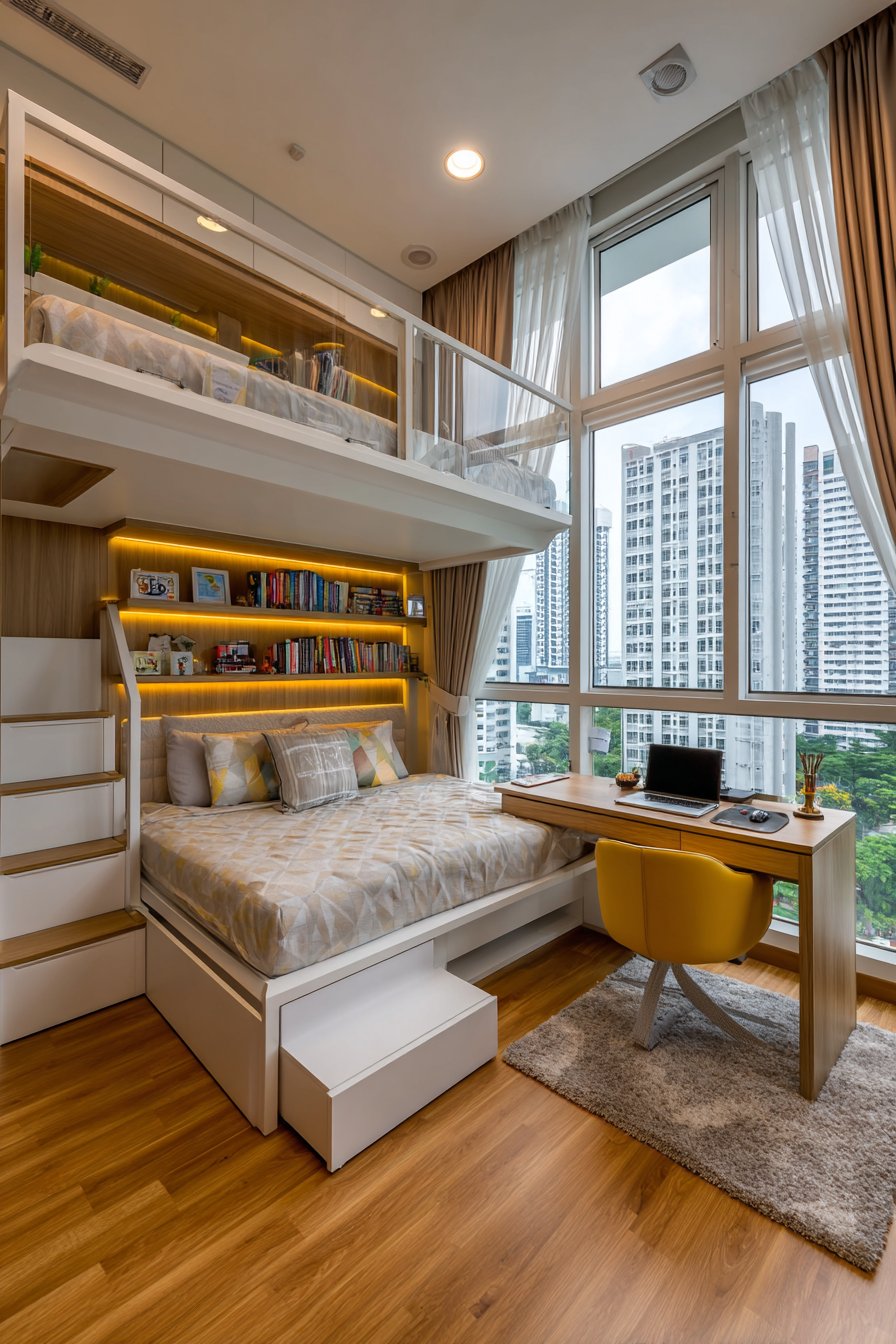 Space-Saving Loft Bed for Compact Rooms