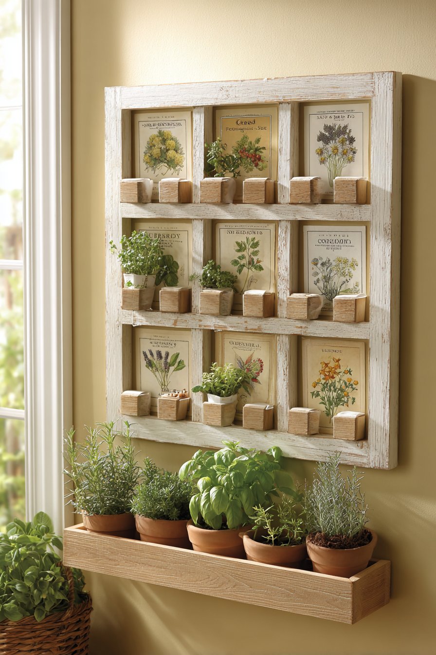 Vintage Seed Packet Collection with Herb Garden