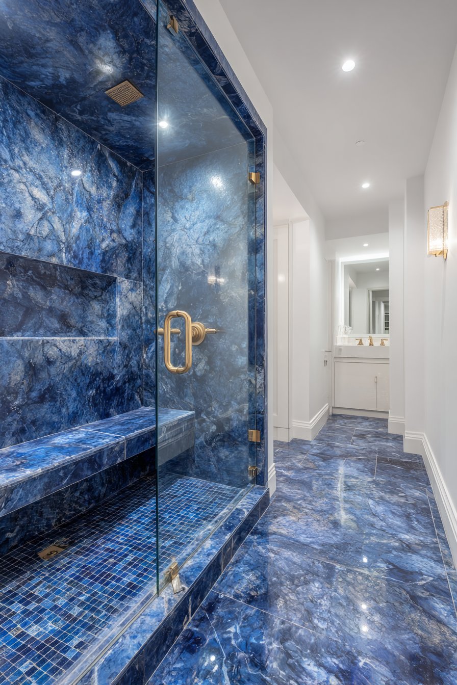 Sophisticated Marble-Look Shower