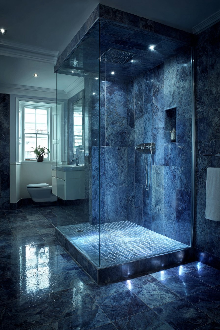Sophisticated Marble-Look Shower