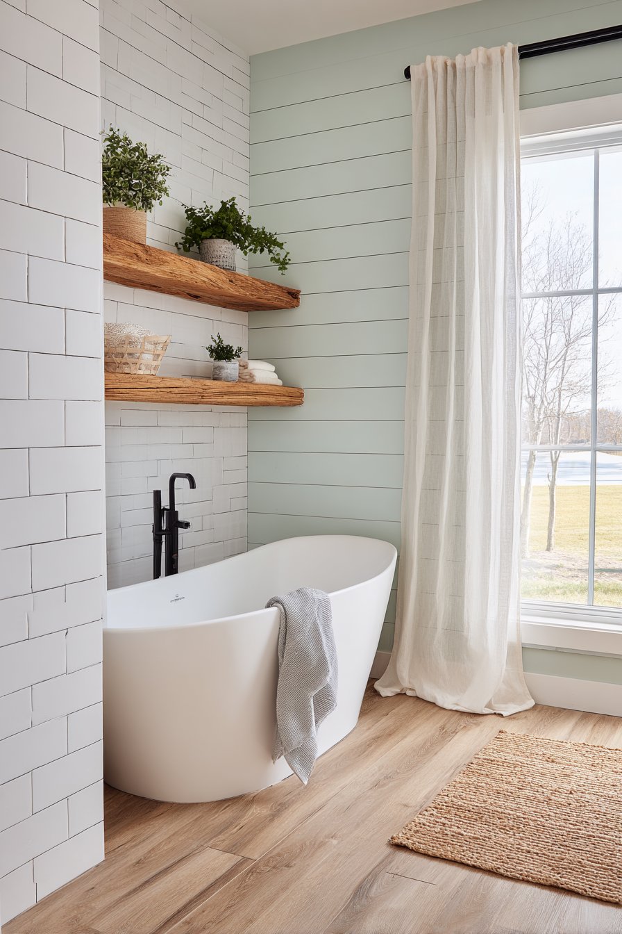 Sage Green Serenity with Natural Wood Accents