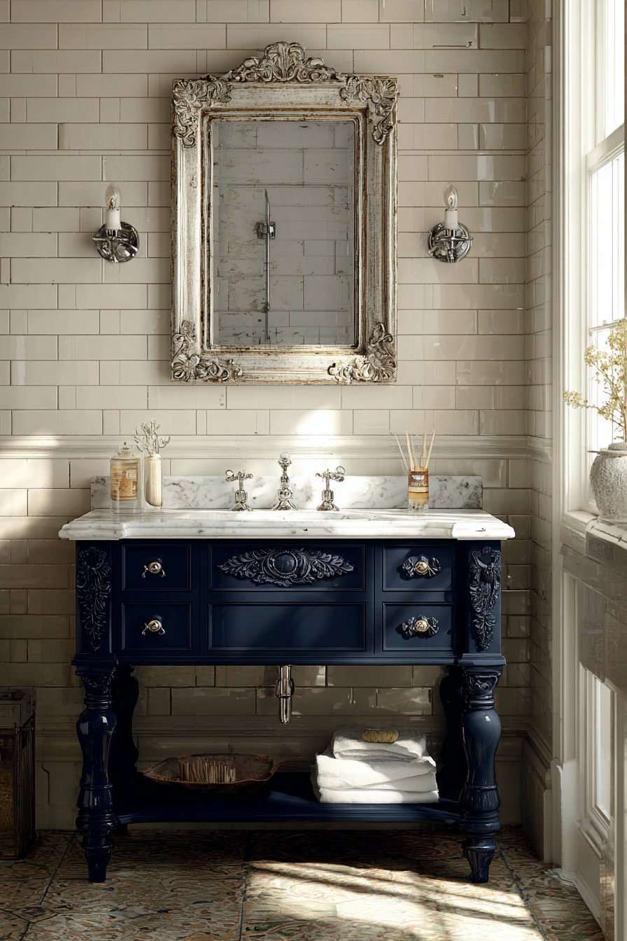 Vintage Charm with Navy Painted Furniture