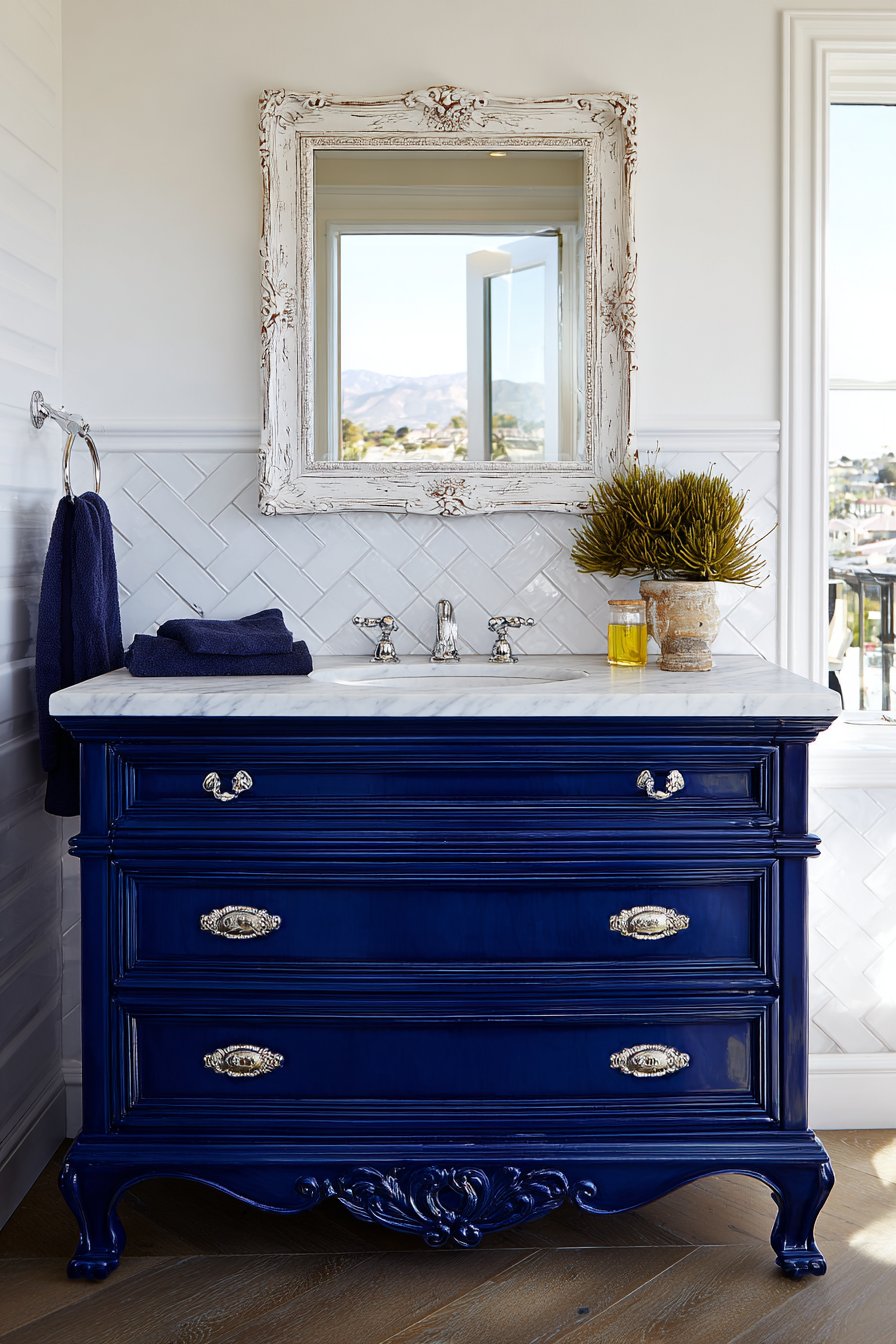 Vintage Charm with Navy Painted Furniture