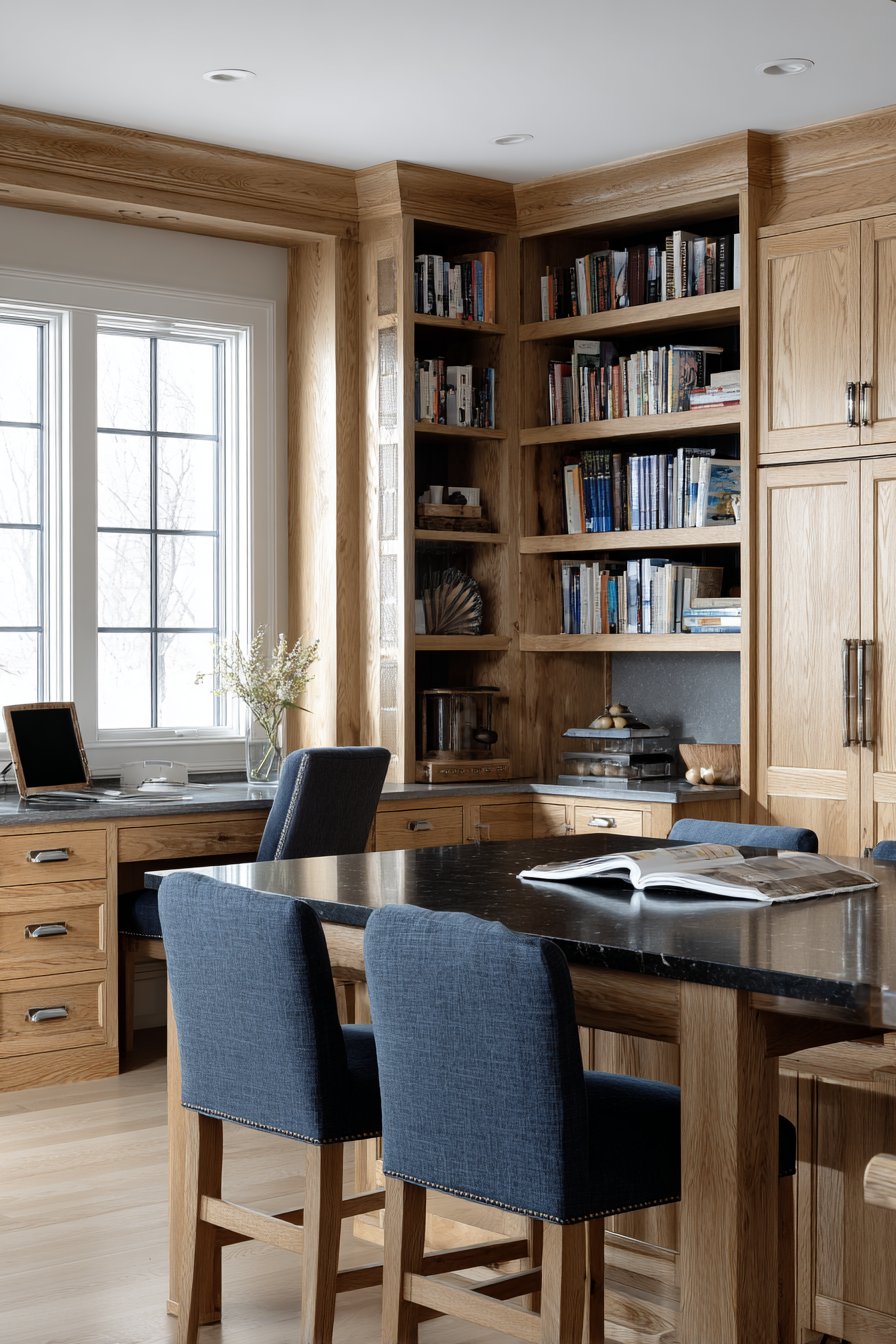 Family-Friendly Oak Kitchen with Built-In Functionality