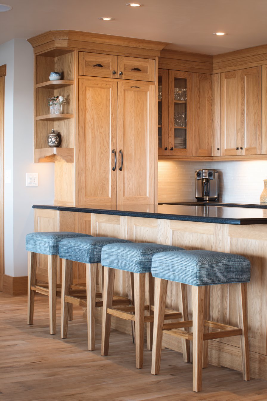 Family-Friendly Oak Kitchen with Built-In Functionality