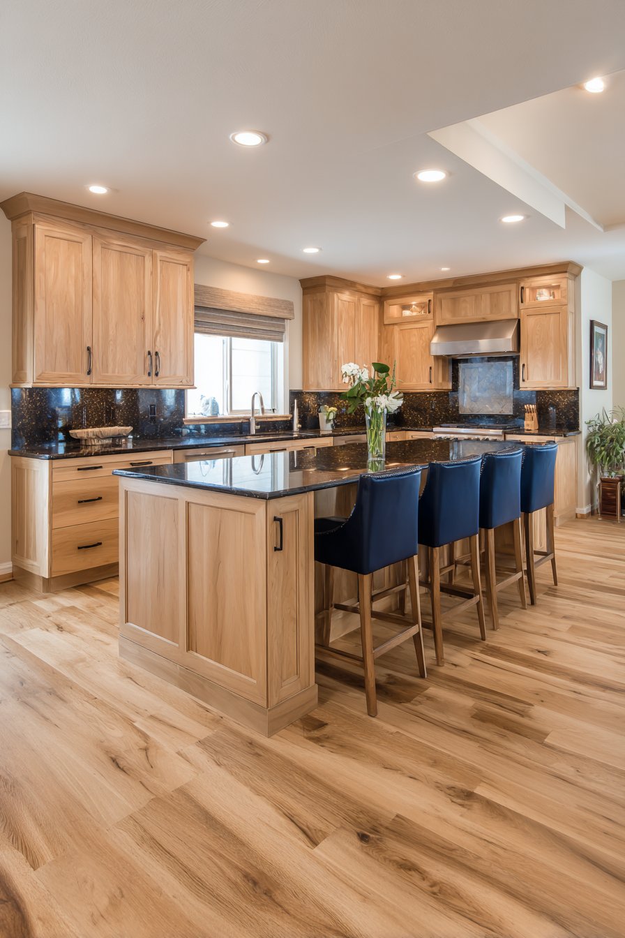 Family-Friendly Oak Kitchen with Built-In Functionality