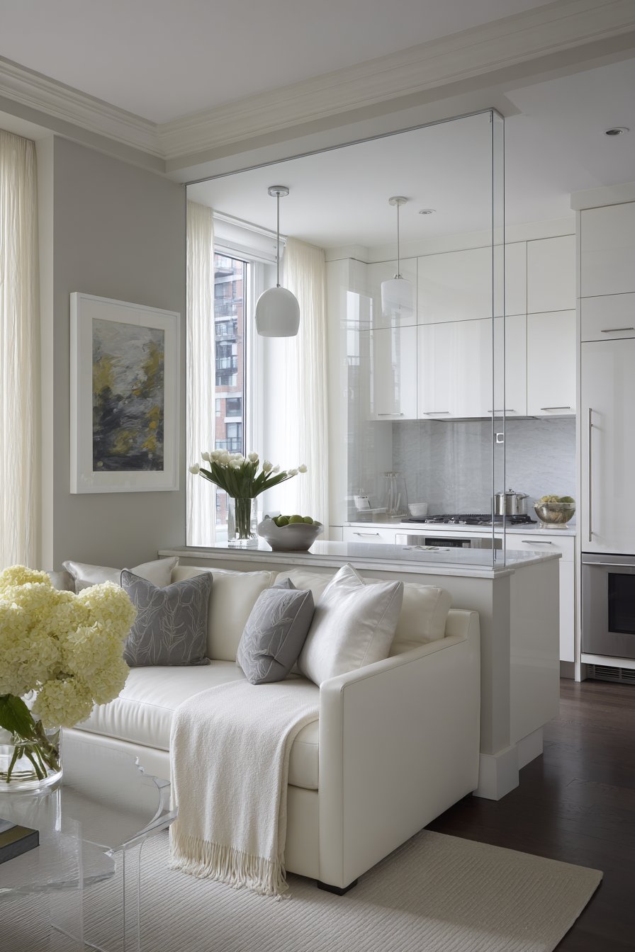 Minimalist Design with Floating Glass Panel