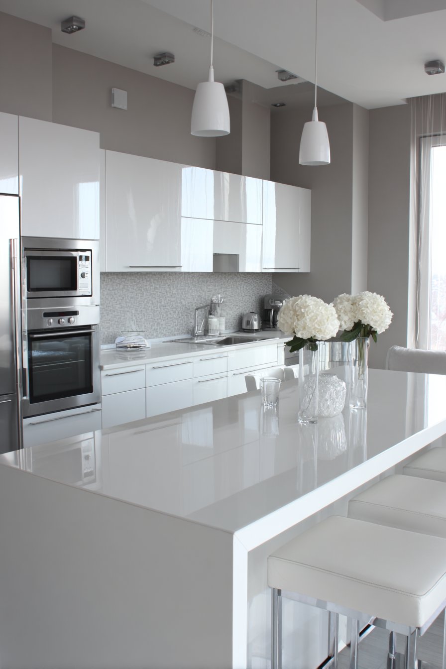 Minimalist Design with Floating Glass Panel