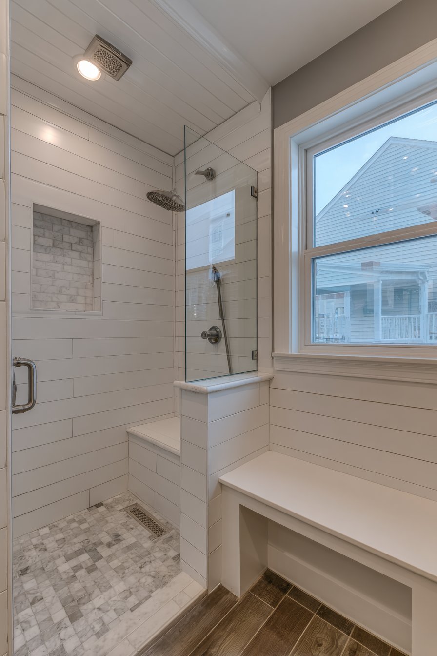 SHIPLAP BATHROOM SHOWER ENCLOSURE