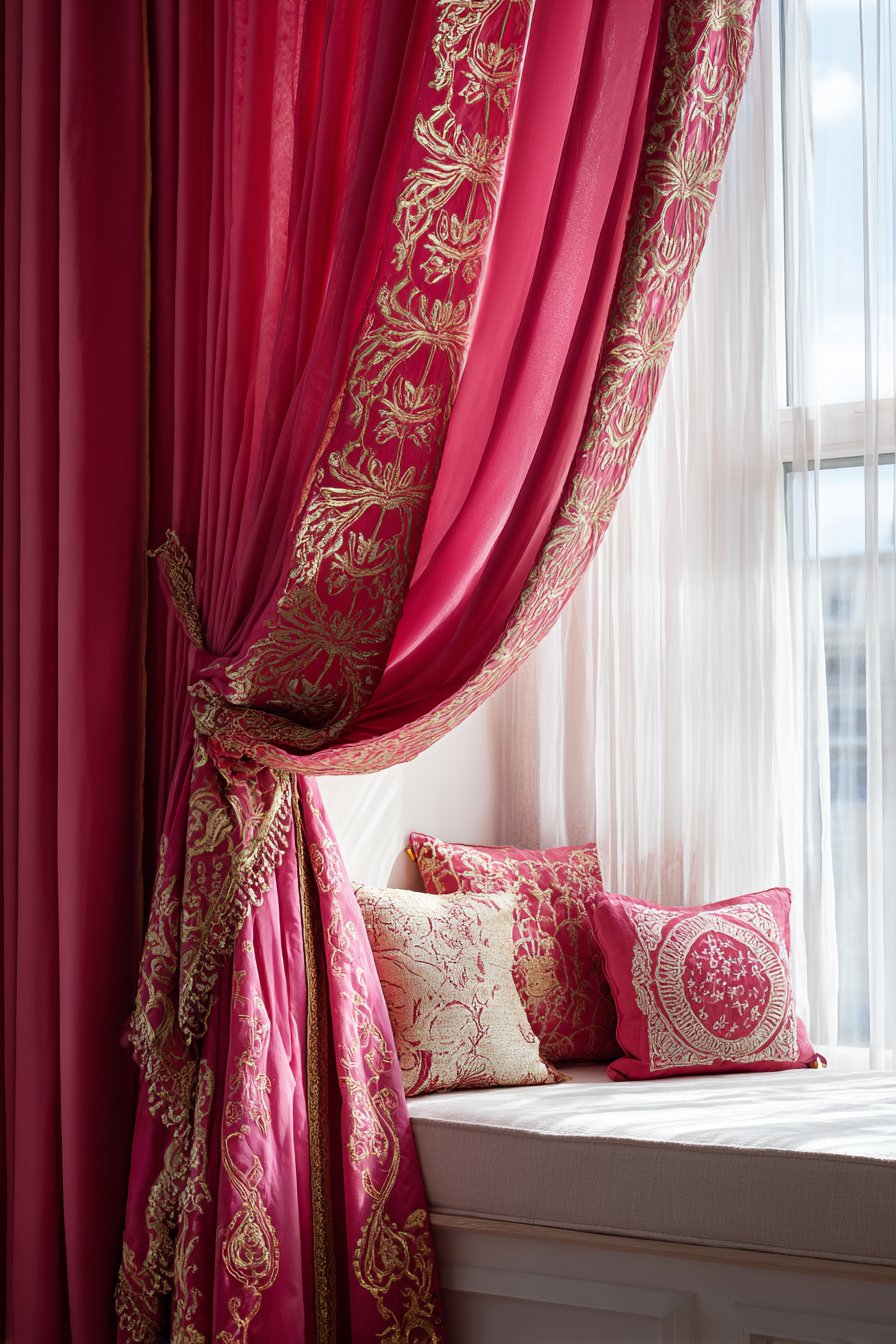 Dramatic Window Treatment as Focal Point