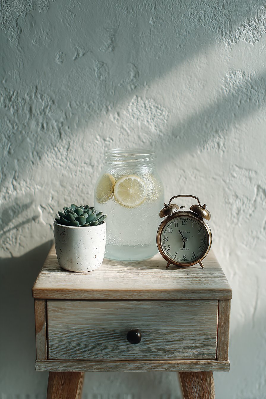 Minimalist Bedside Vignette with Organic Elements