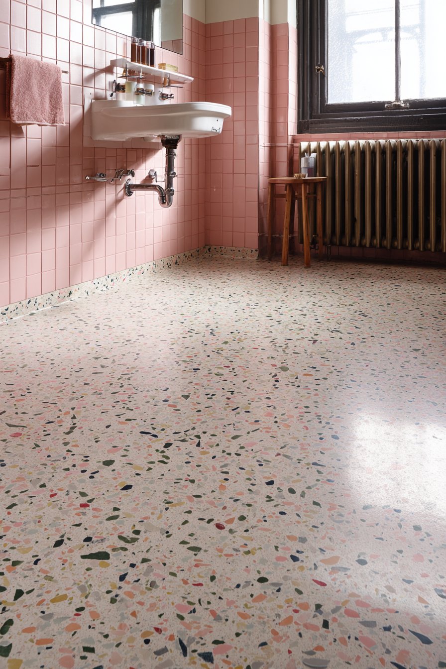 Mid-Century Modern Mint Green Vintage Terrazzo