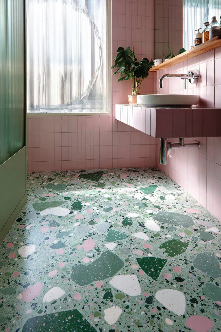 Mid-Century Modern Mint Green Vintage Terrazzo