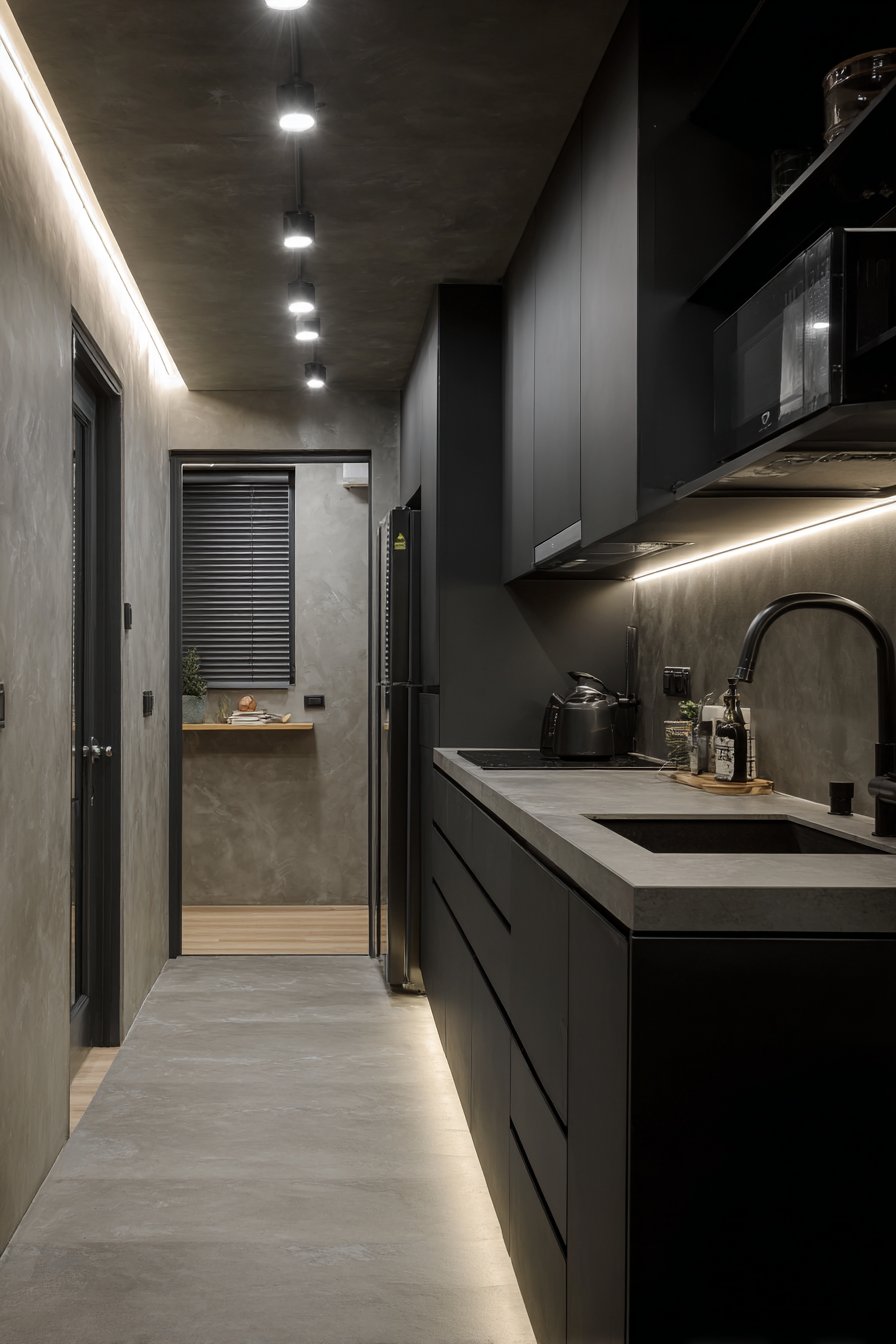 Urban Contemporary in Matte Black with Industrial Touches