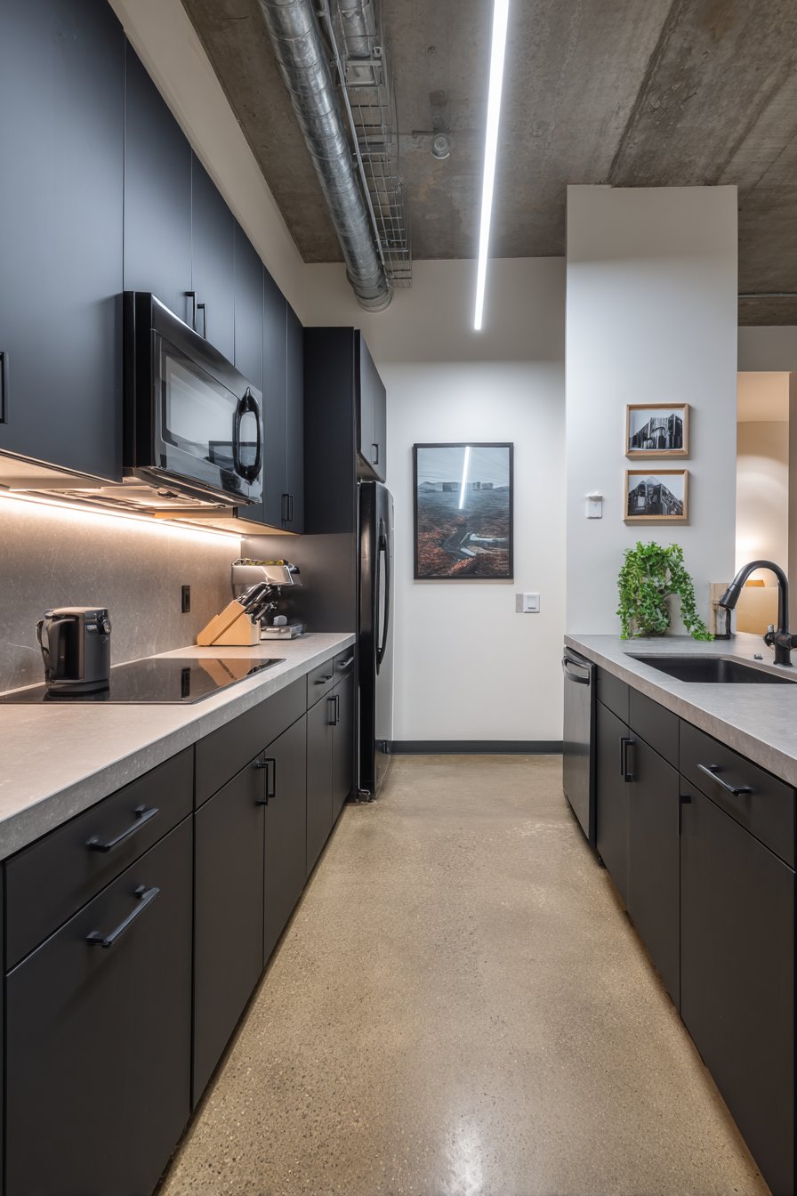 Urban Contemporary in Matte Black with Industrial Touches