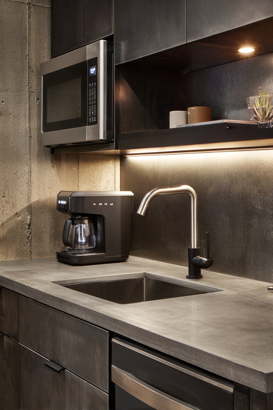 Urban Contemporary in Matte Black with Industrial Touches