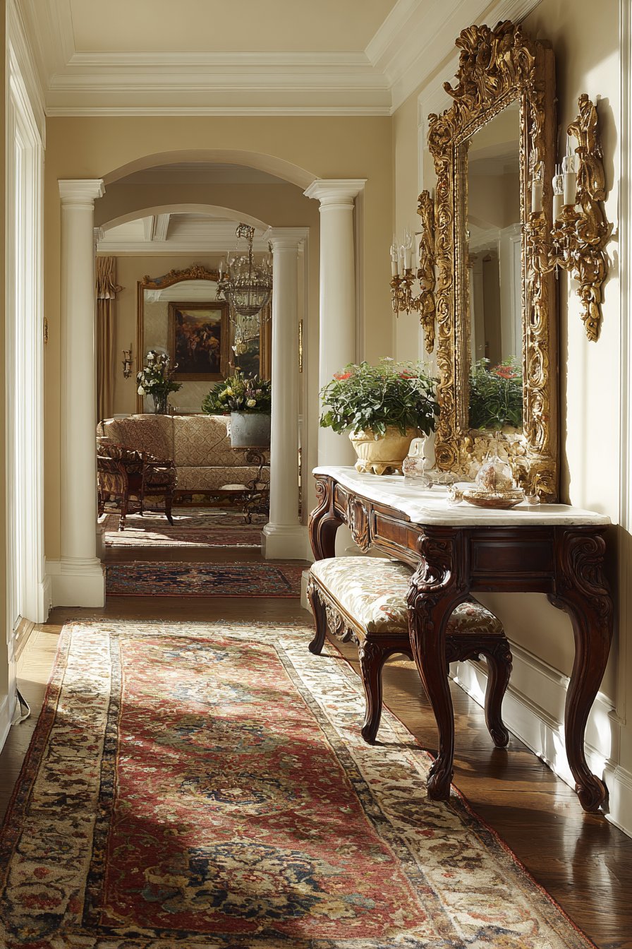  Formal Entryway Transition with Console Table Elegance