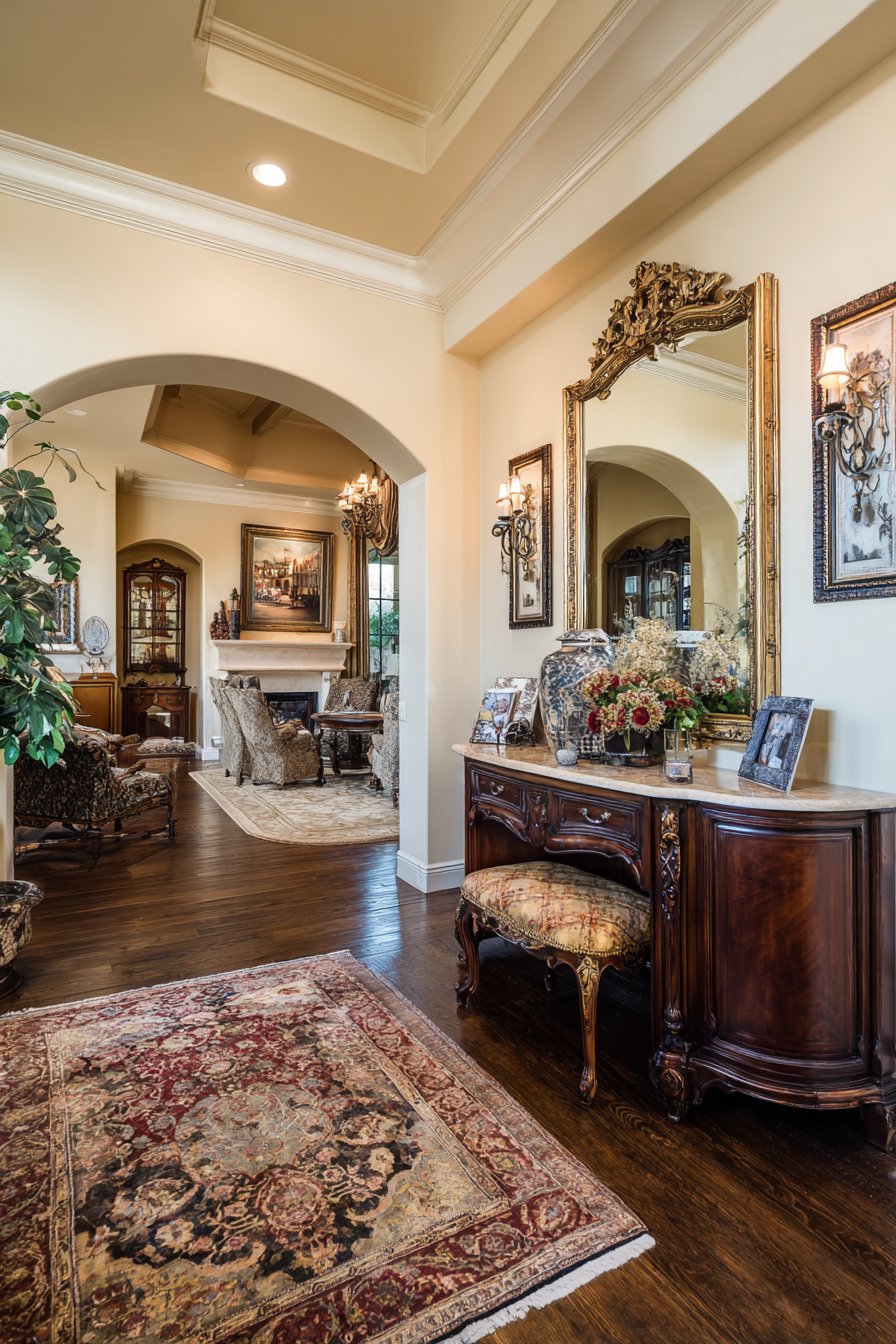  Formal Entryway Transition with Console Table Elegance