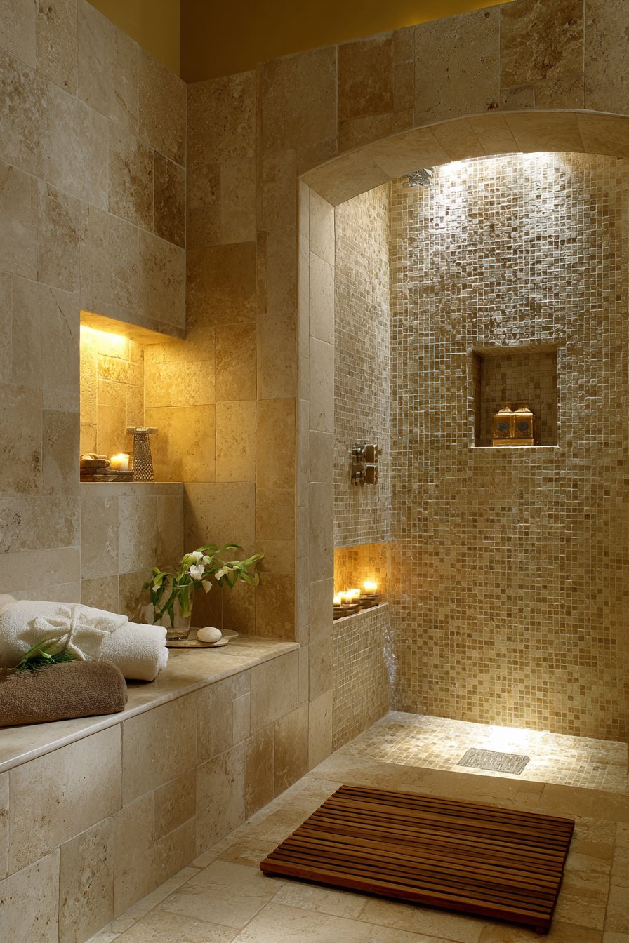 Layered Lighting with Brushed Brass and Greige Finishes