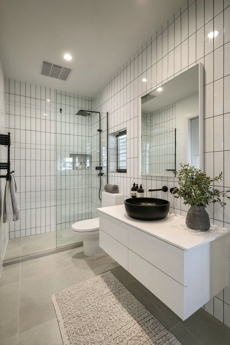 Modern Contrast with Matte Black Hardware