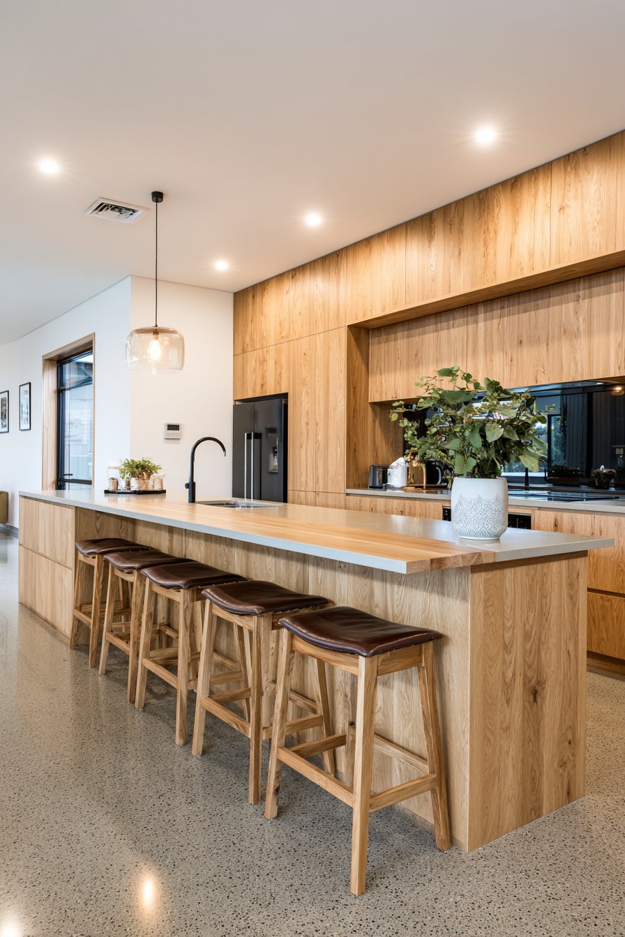 Contemporary Oak Kitchen with Vertical Grain