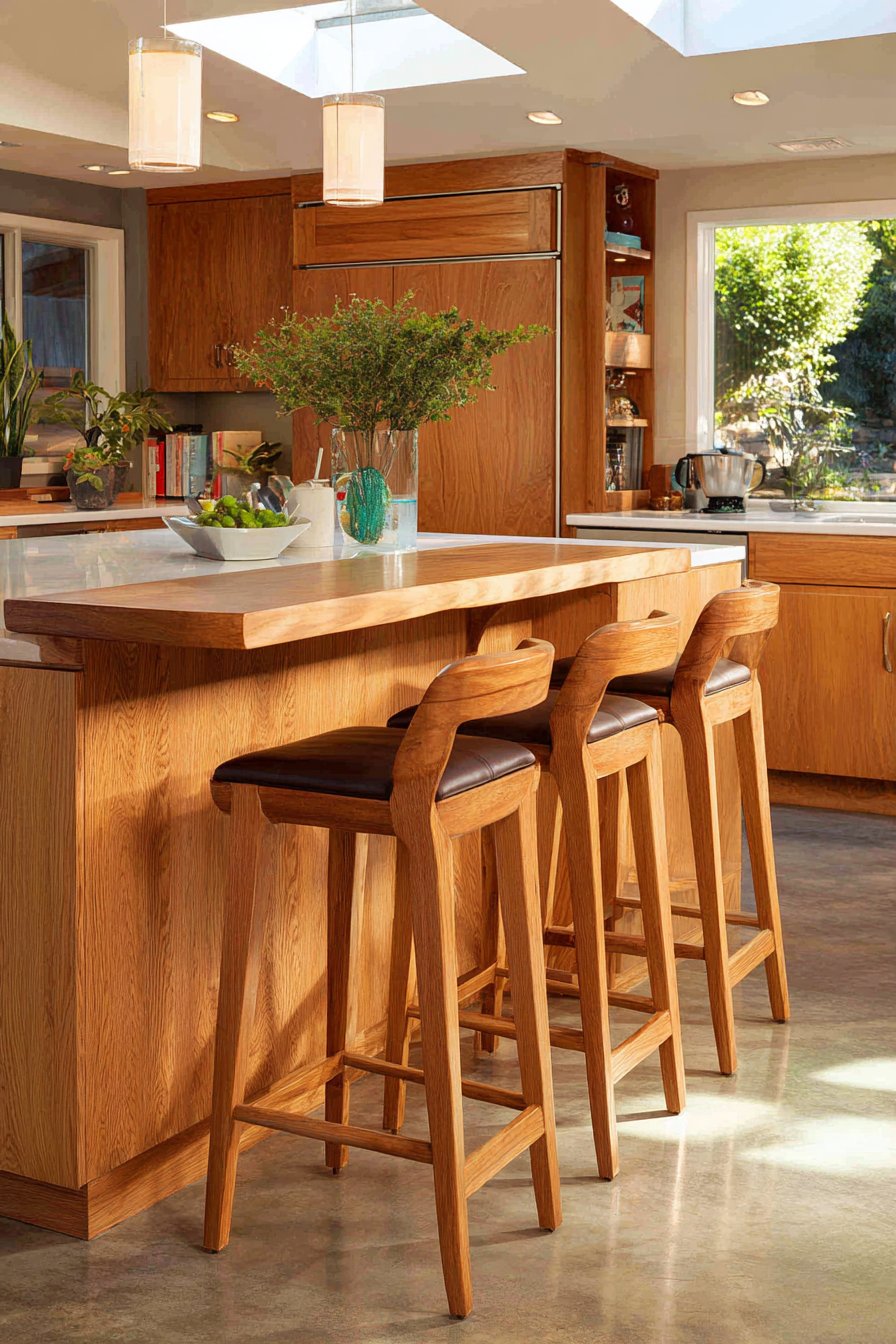 Contemporary Oak Kitchen with Vertical Grain
