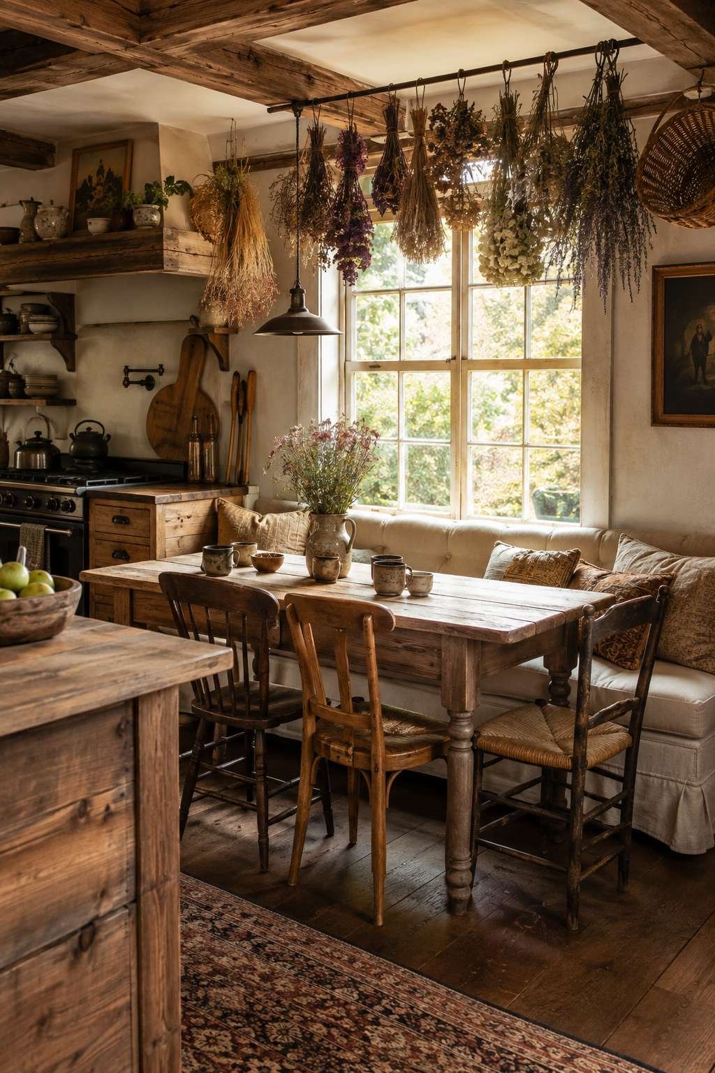 The Exposed-Brick Range Chimney Kitchen: Rustic Grandeur