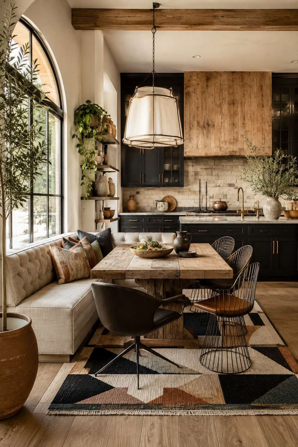 The Exposed-Brick Range Chimney Kitchen: Rustic Grandeur