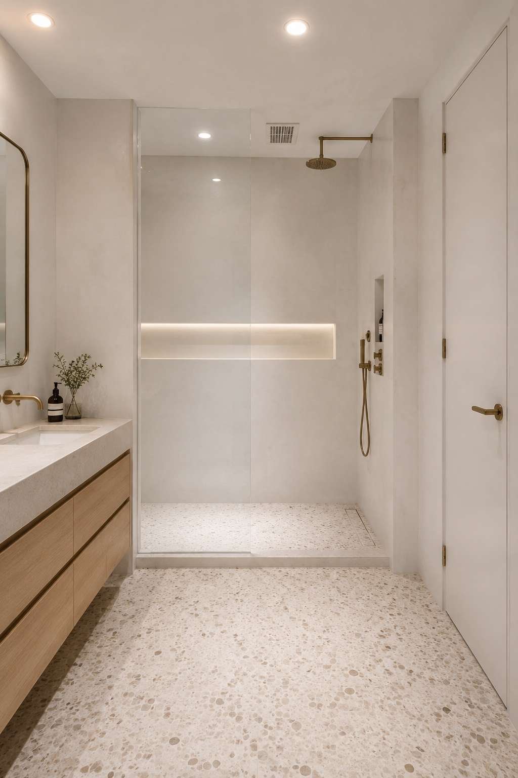 The Art of Restraint: Minimalist Terrazzo and Floating Oak