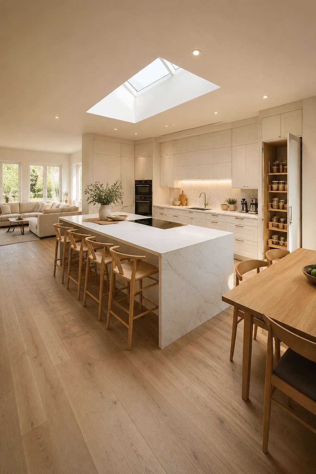 Island-Centered Open Kitchen With Integrated Functionality