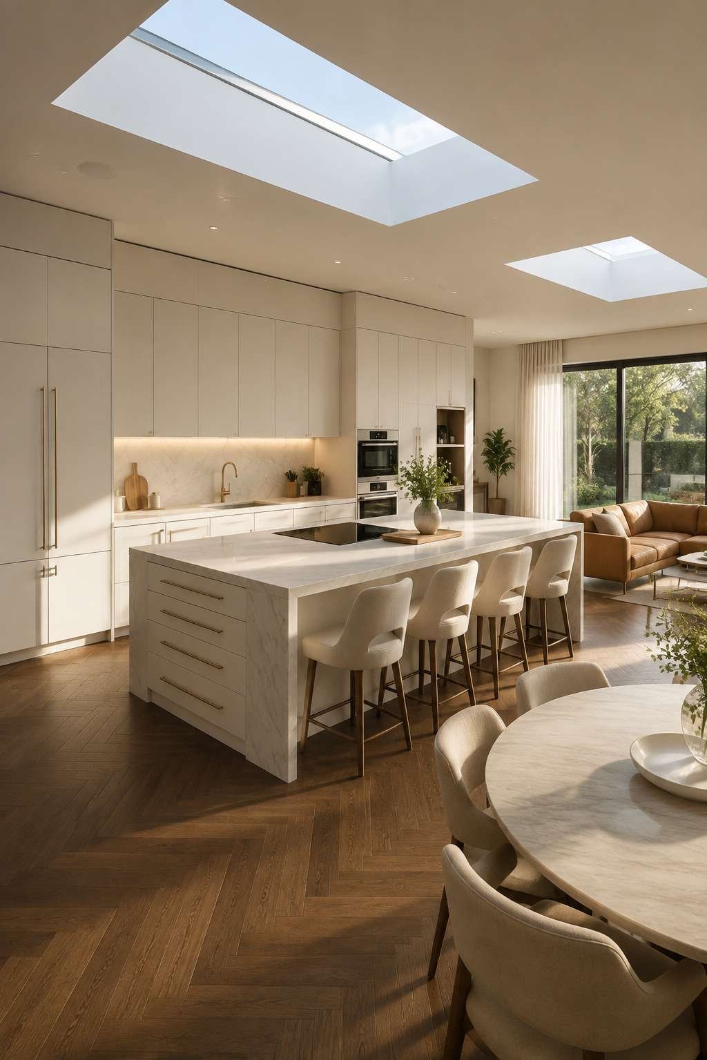 Island-Centered Open Kitchen With Integrated Functionality