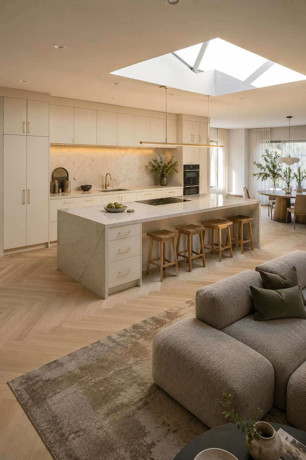Island-Centered Open Kitchen With Integrated Functionality