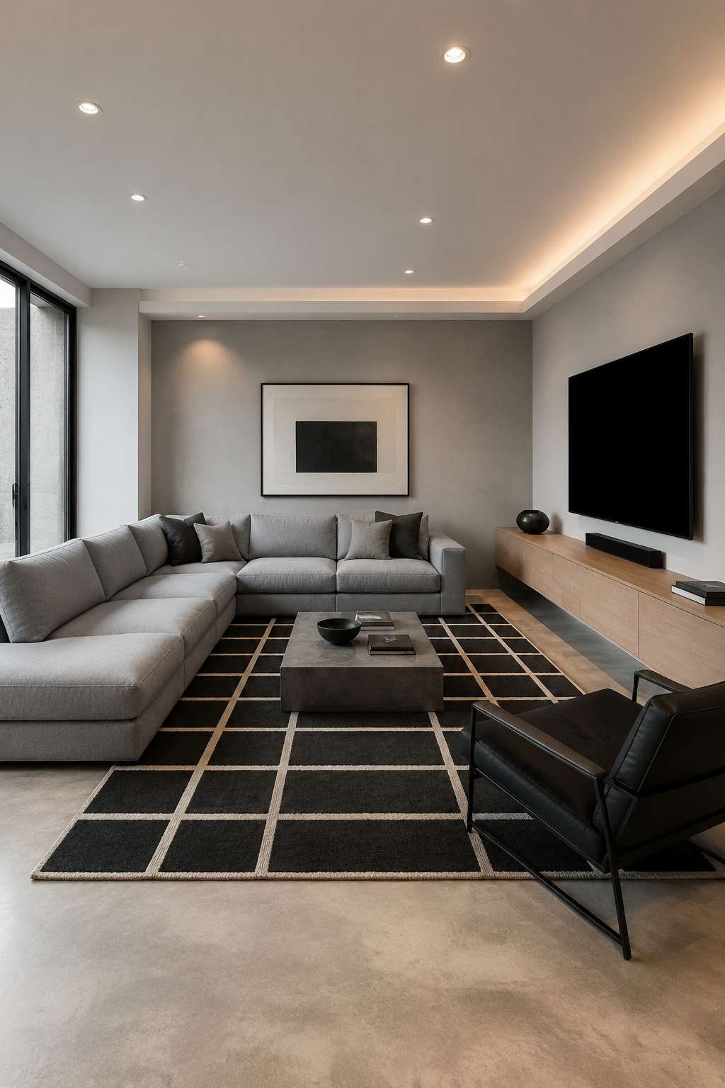 Dove Grey Modular Minimalism: Architecture Meets Comfort