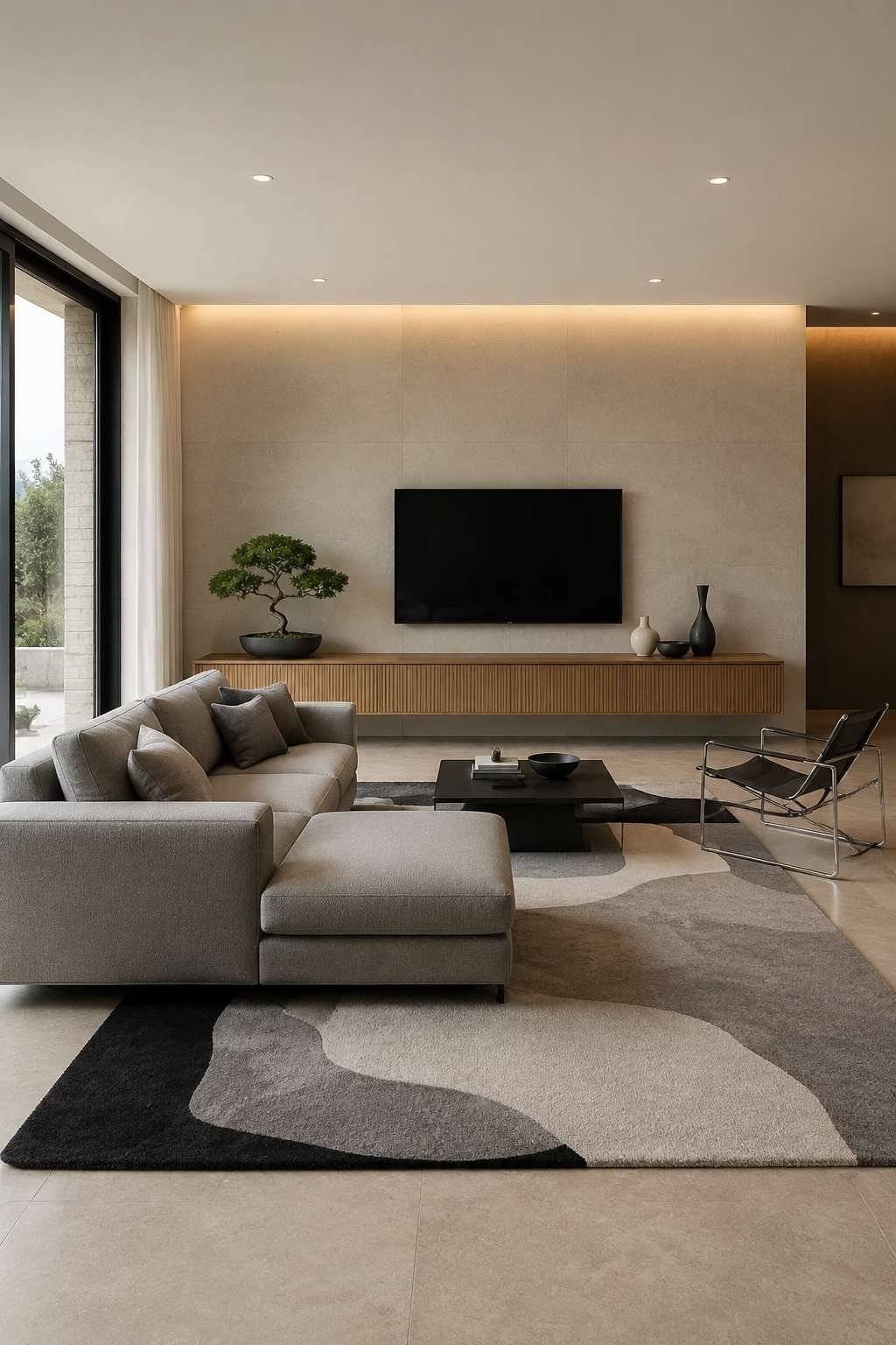 Dove Grey Modular Minimalism: Architecture Meets Comfort