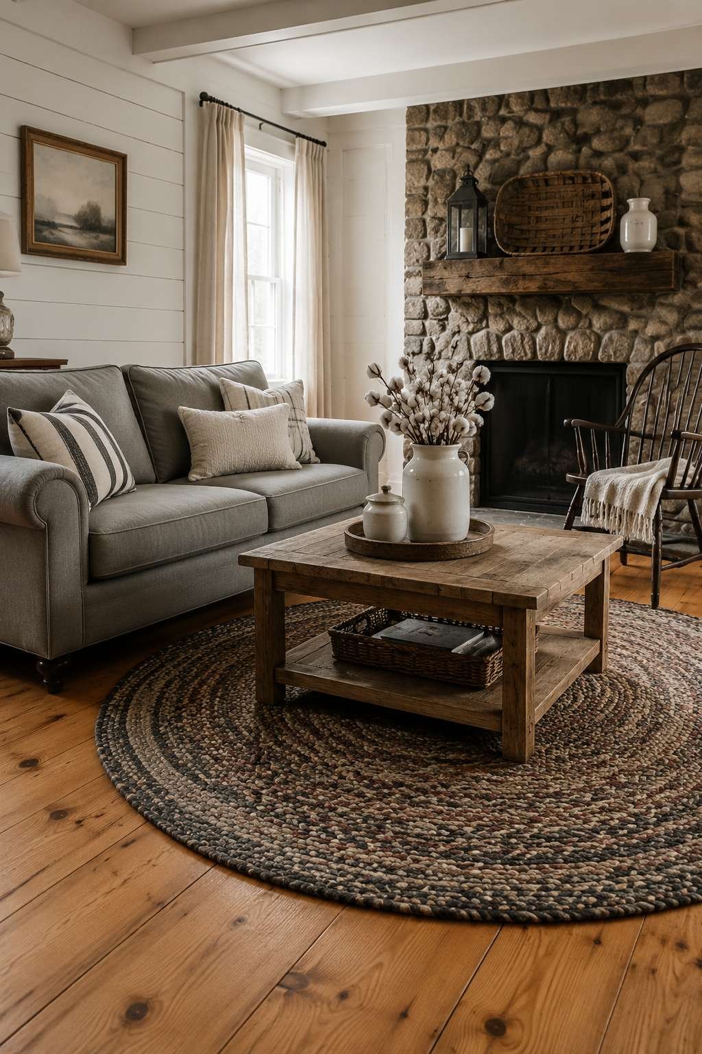 Farmhouse Charm: Rolled Arms, Reclaimed Wood, and Rural Warmth